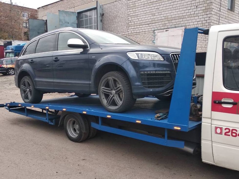 Эвакуация авто Миоры с полной погрузкой